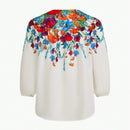 MOTF X MARIA-VICTORIA CHECA BLUSA CON CIERRE DE UN SOLO BOTON CON MANGA LANTERNA CON ESTAMPADO FLORAL