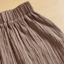 Essnce pantalones casuales de pernera ancha de 7/8 con textura y cintura anudada de unicolor para mujer