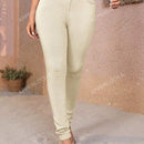 Apperloth a pantalon casual comodo para citas en color morado con cintura alta elastica, bolsillo inclinado ajustado y tobillera conica