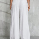 Tall Jeans blancos casuales de pierna ancha para mujer, 100% algodon