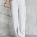 Tall Jeans blancos casuales de pierna ancha para mujer, 100% algodon