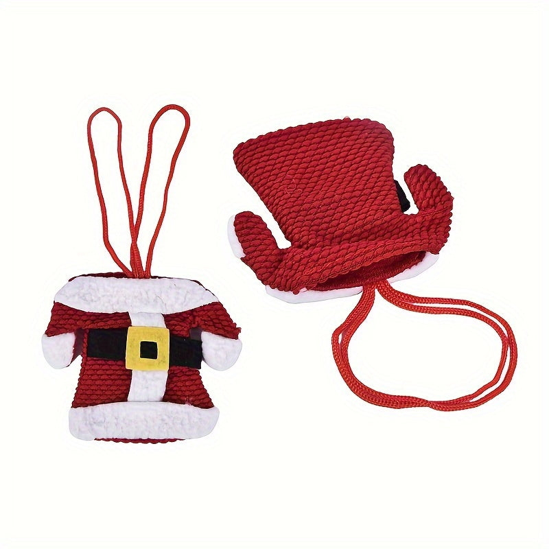 6-Pack de Porta Cubiertos de Papá Noel para Navidad, Bolsitas de Algodón para Cubiertos, Cubiertas de Vajilla, Decoraciones Festivas de Mesa, Accesorios de Cocina