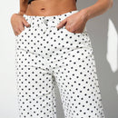 Forever 21 Jeans casuales con estampado de lunares y pierna recta