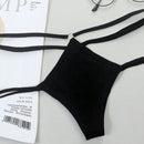 Conjunto sexy de 2 piezas de lenceria bikini con diseno de recorte, correas ajustables y tanga