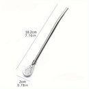 Cuchara paja de acero inoxidable de doble propósito, extensible y reutilizable, para revolver y filtrar leche y té
