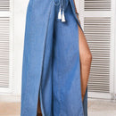 VCAY Pantalones de mezclilla anchos de mujer en color azul, casuales y comodos para vacaciones