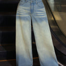 ICON Pantalones de mezclilla lavados de pierna ancha retro