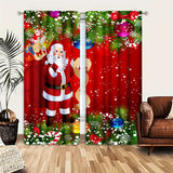 2 unidades de Cortinas de Puerta de Estilo Art Deco para Navidad, Tejido de Sateen de Poliéster, Lavar a Máquina, Diseño Floral Festivo, Sin Forro, No Requiere Batería, Decoración para el Hogar para Dormitorio y Sala de Estar