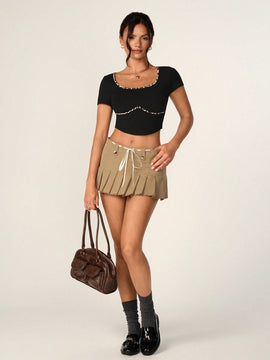 Camiseta casual de estampado de leopardo para mujer de estilo Y2K, para el verano