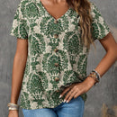 EMERY ROSE Camisa de mujer casual de manga corta con estampado completo para vacaciones