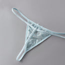 Set de 3 piezas de pantis de encaje transparente con diseno de lazo sexy para mujer