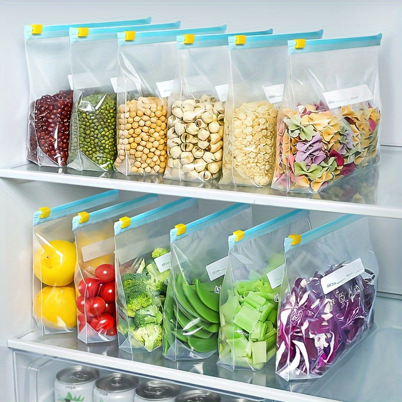 10 piezas/15 piezas/20 piezas Bolsas herméticas para almacenamiento de alimentos - Conservación de la frescura, con cierre y selladas para frutas, granos, verduras y carne - Organizadores de cocina y soluciones de almacenamiento perfectos para cocineros