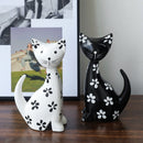 2 figuras de gatito de madera minimalistas nórdicas: aptas para decoración del hogar, la oficina o el bar - uso en interiores/exteriores, no se requiere electricidad