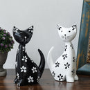 2 figuras de gatito de madera minimalistas nórdicas: aptas para decoración del hogar, la oficina o el bar - uso en interiores/exteriores, no se requiere electricidad