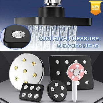 DCdray Cabezal de Ducha Mini Giratorio 360° de Alta Presión - Cabezal Cuadrado ABS Ahorrador de Agua con Flujo Ajustable para Baños Estilo Bohemio Moderno (/Blanco), Accesorio Duradero para el Baño