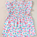 Acelitt Moderna blusa con cuello en V, mangas cortas y estampado abstracto