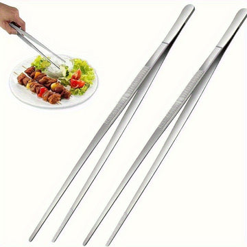 Juego de 2 Pinzas de Cocina de Acero Inoxidable Premium - Duraderas, Ergonómicas para Barbacoa y Cocina, Pinzas Precisas para Manipular Alimentos - Ideales para Asar, Cocinar y Preparar Comidas