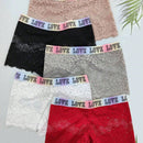 5 piezas pantys tipo boxer con estampado de letras para mujer, pantys de encaje floral comodos con ribete de encaje de concha