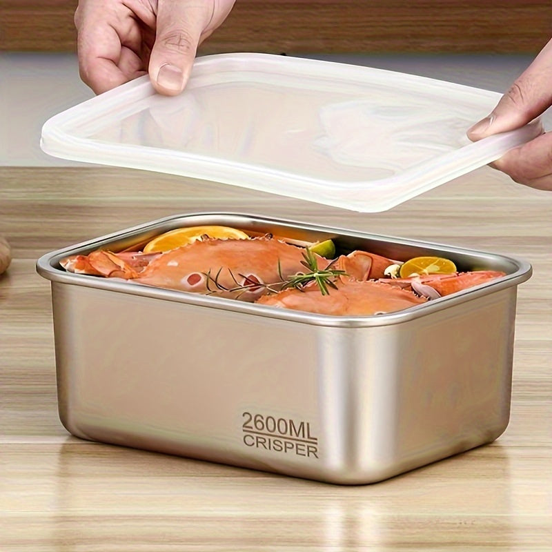 Juego de 3 recipientes de comida de acero inoxidable con tapas: apilables, reutilizables y perfectos para viajar - Adecuados para almuerzos de oficina y transporte al aire libre