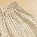 Essnce pantalones casuales de pernera ancha de 7/8 con textura y cintura anudada de unicolor para mujer