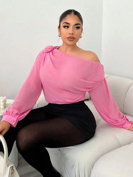 Elegante y sexy camisa de verano para mujeres con decoracion floral en 3D