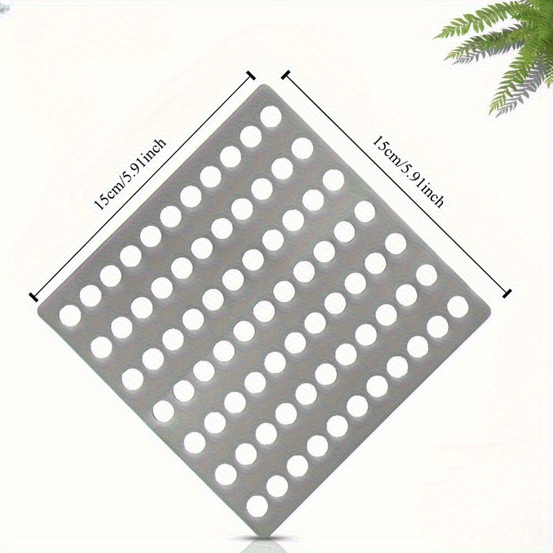 1 rejilla de acero inoxidable para drenaje, protector de hojas – Placa cuadrada resistente al óxido, filtro para protección de desagües exteriores