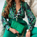 Camisa estampada completa con botones delanteros