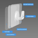 Ganchos de plástico autoadhesivos - 1/5/10/20 piezas, fácil instalación en pared, estilo moderno, transparentes, resistentes e impermeables para toallas, batas, llaves en cocina y baño