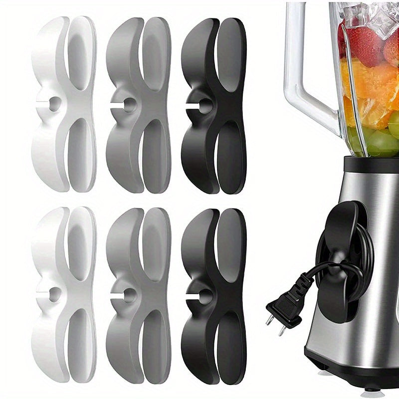 10 clips organizadores de cables de plástico, enrollador de cables adhesivo para electrodomésticos de cocina, abrazaderas de gestión de cables para freidora de aire, cafetera, licuadora - No requiere batería