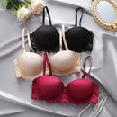 Underwear&sleepwear basics juego de lenceria de 3 piezas/set de sujetador de contraste de encaje de unicolor para mujer
