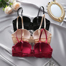 Underwear&sleepwear basics juego de lenceria de 3 piezas/set de sujetador de contraste de encaje de unicolor para mujer