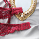 Underwear&sleepwear basics juego de lenceria de 3 piezas/set de sujetador de contraste de encaje de unicolor para mujer