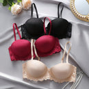 Underwear&sleepwear basics juego de lenceria de 3 piezas/set de sujetador de contraste de encaje de unicolor para mujer