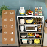 Organizador de cocina de acero inoxidable de 3 niveles - Estantería de almacenamiento para microondas y horno industrial, carrito de utilidad autosoportado para uso en el hogar y la oficina, no requiere electricidad