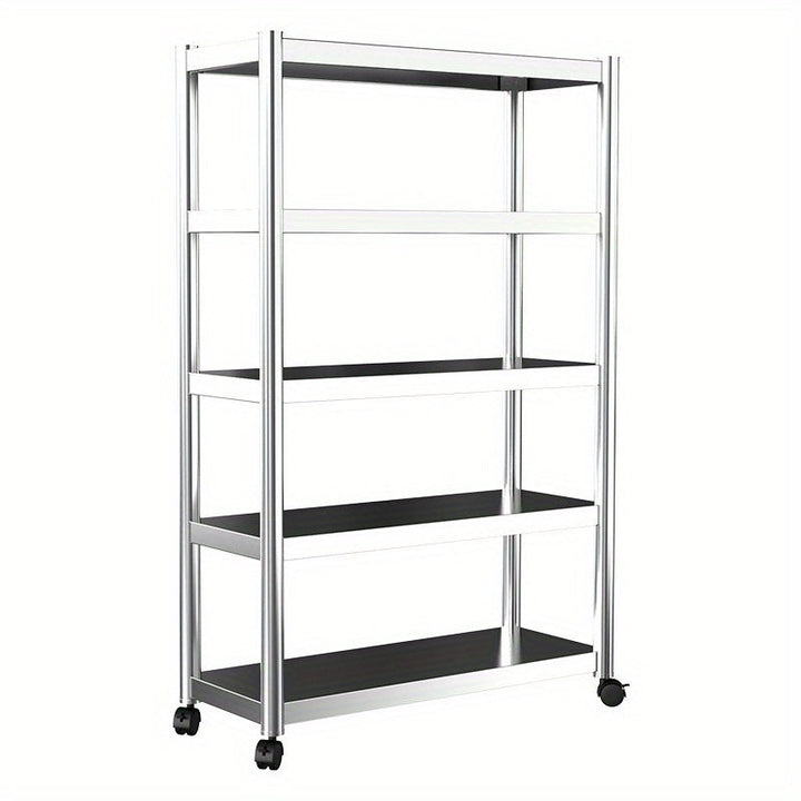 Organizador de cocina de acero inoxidable de 3 niveles - Estantería de almacenamiento para microondas y horno industrial, carrito de utilidad autosoportado para uso en el hogar y la oficina, no requiere electricidad