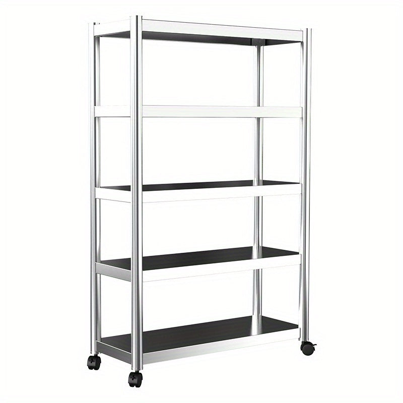 Organizador de cocina de acero inoxidable de 3 niveles - Estantería de almacenamiento para microondas y horno industrial, carrito de utilidad autosoportado para uso en el hogar y la oficina, no requiere electricidad