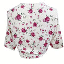 Blusa estampada con diseno floral y lazo en la parte delantera
