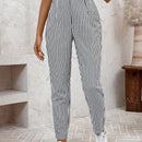 Lune pantalones casuales estriados nauticos entallados para mujer, otono