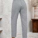 Lune pantalones casuales estriados nauticos entallados para mujer, otono