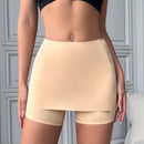Pantys tipo short para mujer de tela delgada y solida, suaves y comodos shorts sin costura - color cafe