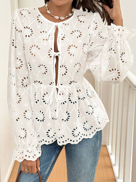 Camisa sencilla de manga larga y unicolor para mujer, ideal para uso diario