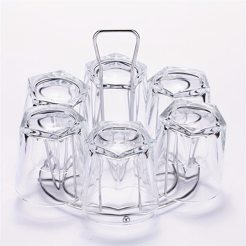 Soporte para tazas de acero inoxidable con base alta, elegante porta vasos de metal, escurridor para mostrador de cocina, organizador de tazas