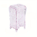 Caja Organizadora de Arte de Uñas con Diseño de Mariposa Acrílica Transparente - Almacenamiento de Pañuelos de Maquillaje con Patrón Floral, Ligera y Portátil para Salón o Uso Doméstico (7.5x6.5x15cm)