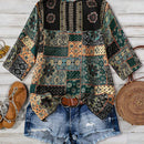 Blusa de verano para mujer con estampado floral y cuello en V