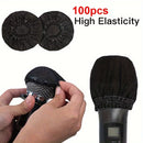 100 pzas Fundas Premium Desechables para Micrófonos - Suaves, Elásticas y Transpirables de Tela No Tejida Protectora para Micrófonos de Mano - Ajuste Universal para KTV, Estudio, Conferencia, Actuaciones, Entrevistas y Podcasting - Duraderas, Higiénicas