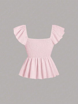 Camisa de manga larga para mujer de unicolor con nudo frontal, ideal para uso diario