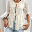 Frenchy Camisa de mujer con estampado floral y lazo delantero