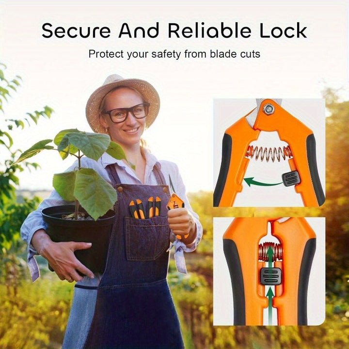 Tijeras de podar de acero inoxidable de 3 paquetes, tijeras de mano de jardín de 16,51 cm con mangos ergonómicos antideslizantes, cuchillas rectas de precisión modernas, tijeras de jardinería manuales para el cuidado de flores y plantas