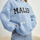 Ezwear sudadera informal con capucha y bolsillo con estampado de letras, para otono/invierno