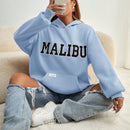 Ezwear sudadera informal con capucha y bolsillo con estampado de letras, para otono/invierno